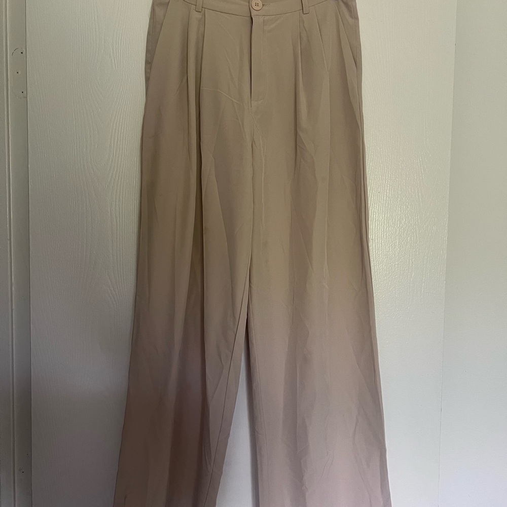 SHEIN Tan Wide Leg Pants